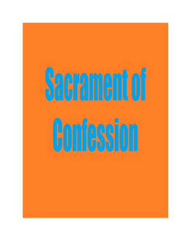 The Sacrament of Confession
