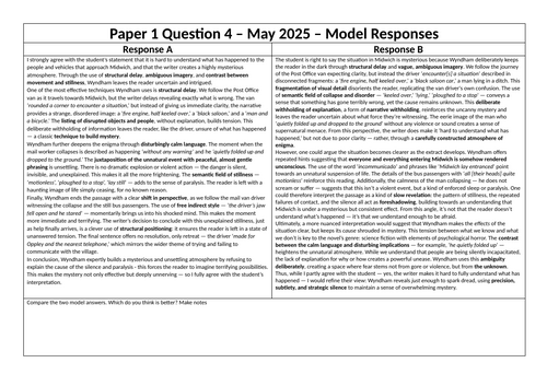 AQA Language Paper 1 May 2025 Model Responses