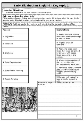 Early Elizabethan England Revision - Dealing with the Poor