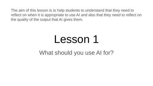 AI in English - KS3 Unit of Work
