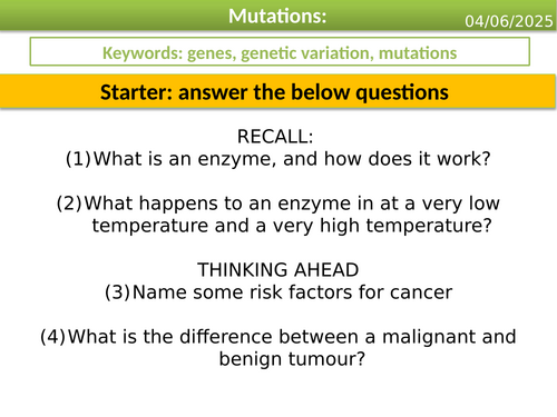 GCSE biology - Mutations