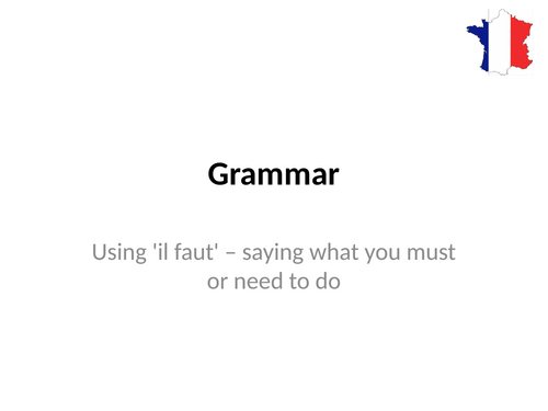Using il faut with Infinitives