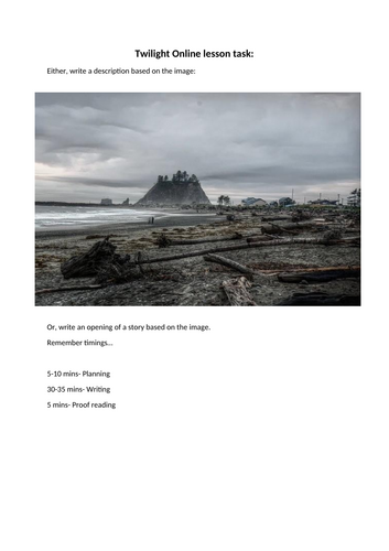Twilight Writing sheet