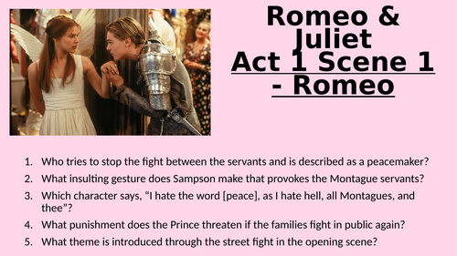 Romeo and Juliet - Act 1 Scene 1 - Romeo