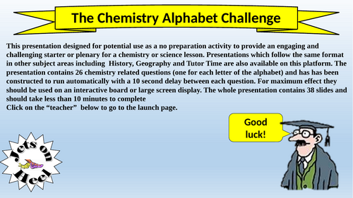 The Chemistry Alphabet Challenge