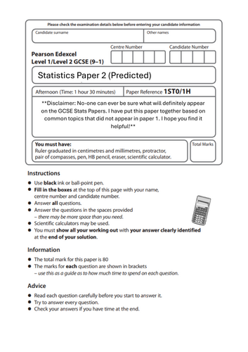 GCSE Statistics Paper 2 Prediction 2025