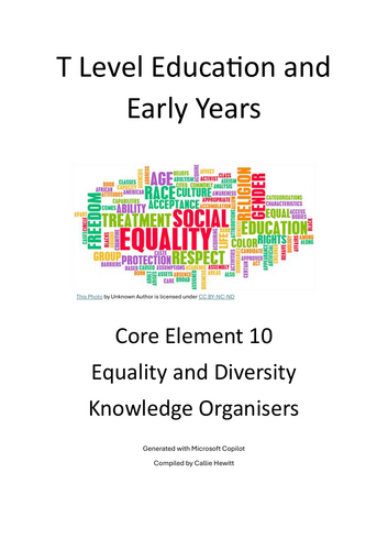 T Level Education and Early Year Core Element 10 Knowledge Organisers