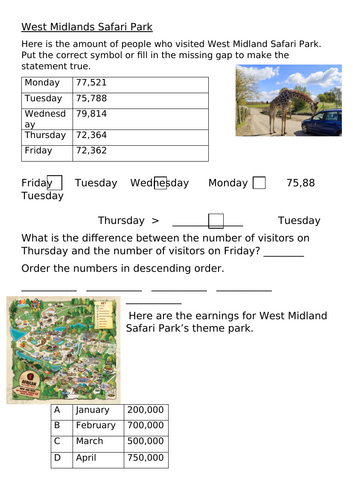 Year 5 Order & Compare Numbers – Differentiated Worksheets (L/M/H) + Flipchart