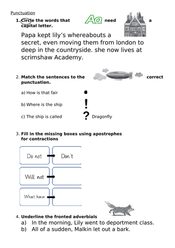 Year 6 SPaG Review – Cogheart Themed (Includes SEN Version)