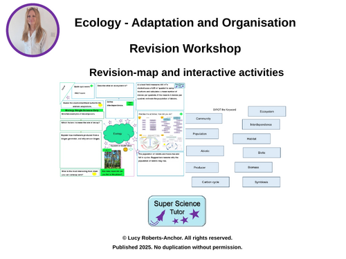GCSE AQA Ecology, Adaptation, Organisation, Biodiversity Revision Workshop with Answers