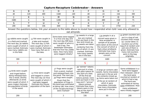 Capture-Recapture Codebreaker