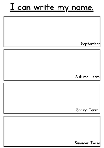 Name writing assessment