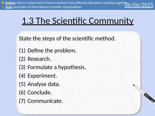 OCR AAQ in Applied Science: 1.3 The Scientific Community