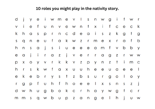 Nativity Wordsearch