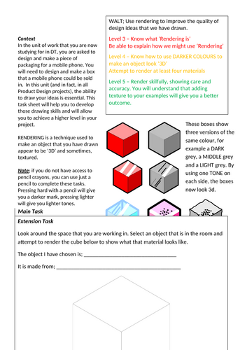 KS3 DT - Drawing Skills - Rendering