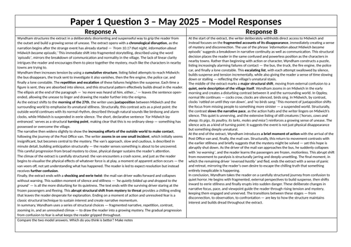 AQA Paper 1 Question 3 - Model Answers
