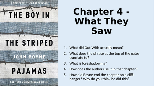 Boy in the Striped Pajamas - Chapter 4 - What They Saw & Assessment Prep