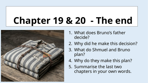 Boy in the Striped Pajamas - Chapter 19 & 20  and Pathos and Tragedy