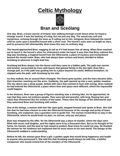 Celtic Myth: Bran and Sceólang  “Article & Questions” Assignment