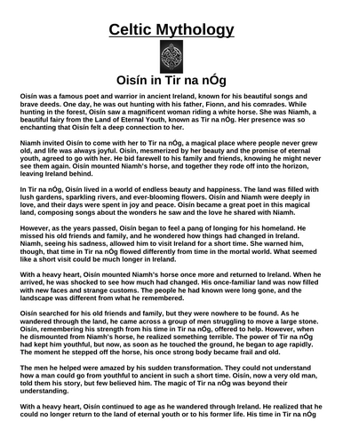 Celtic Myth: Oisín in Tir na nÓg  “Article & Questions” Assignment