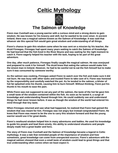 Celtic Myth: The Salmon of Knowledge “Article & Questions” Assignment
