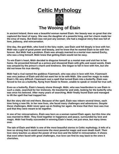 Celtic Myth: The Wooing of Étaín “Article & Questions” Assignment