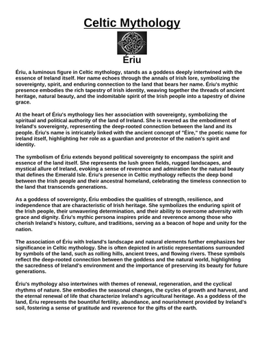 Celtic God: Ériu “Article & Questions” Assignment