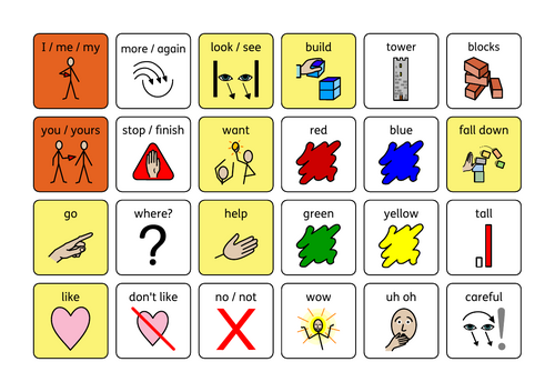 building blocks communication board