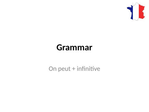 On peut + Infinitive