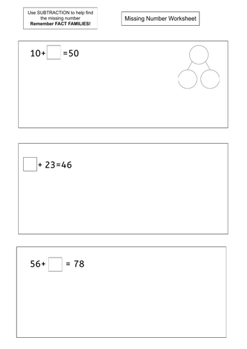 Year 2 Maths: Missing Number Worksheet