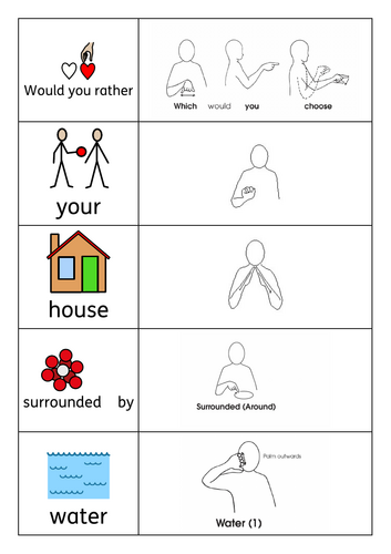 Would you rather Makaton signs