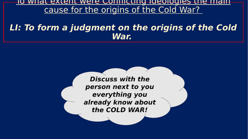 Edexcel Cold War Origins and Causes of the Cold War 1945 to 1953