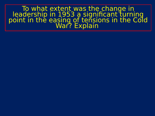 Cold War Edexcel GCSE De-Stalinisation to Cuban Missile Crisis