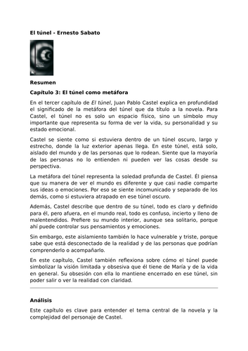 Complete Study Guide for El túnel by Ernesto Sabato