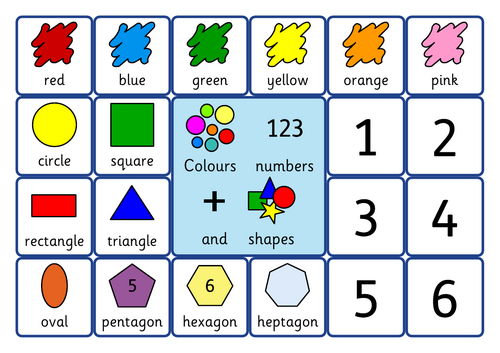01. Colours shapes & numbers visuals mat