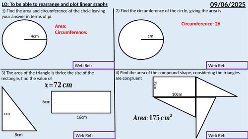 Rearrange to plot linear graphs