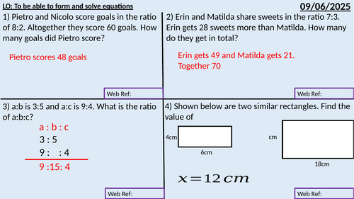 Form and Solve Equations