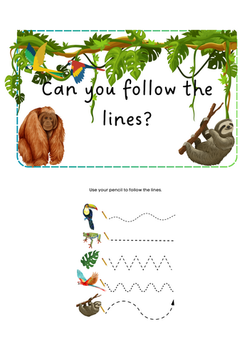 Jungle Animals - Pencil Control