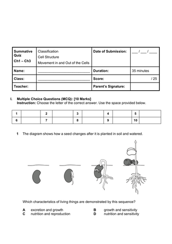 Chapter 1 -3 IGCSE Summative Quiz