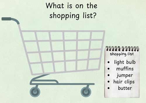 What is on the shopping list?