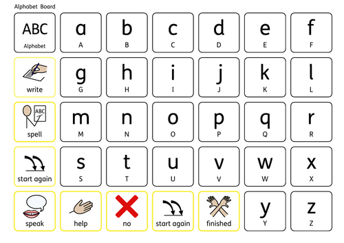 alphabet communication board
