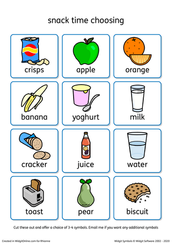 snack choosing symbols