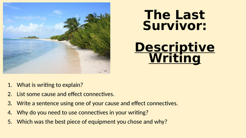Non Fiction - Survival - Descriptive Writing