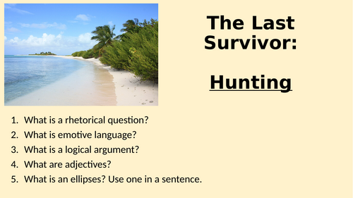 Non Fiction - Survival - Hunting Speech