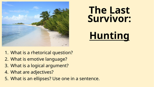 Non Fiction - Survival - Hunting Speech