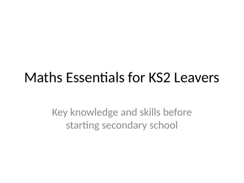 Maths essential knowledge for end of key stage 2