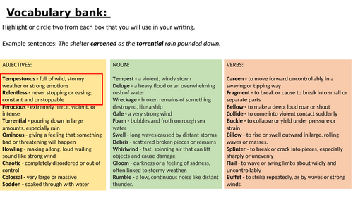 Vocabulary Bank - Storm