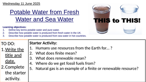 AQA GCSE Combined Science Chemistry: Potable Water from Fresh Water and Sea Water