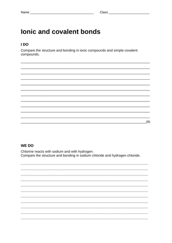 Ionic and covalent bonds - I do, we do, you do