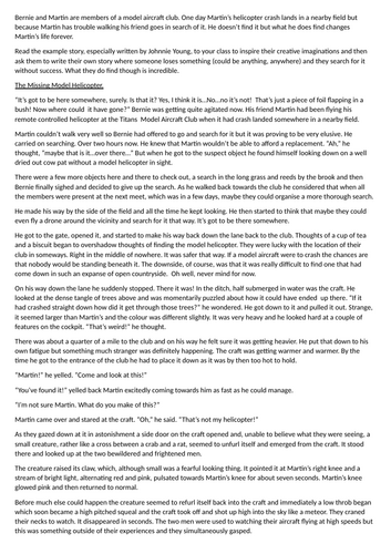 Write your own story inspired by this